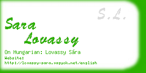 sara lovassy business card