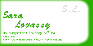 sara lovassy business card